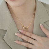 Gold Interlocking Heart Necklace