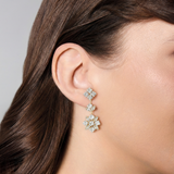 Gold Marquise Floral Earrings