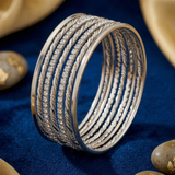 Silver Textured Stackable Bangles