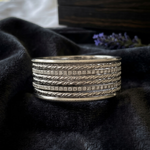 Silver Textured Stackable Bangles