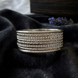Silver Textured Stackable Bangles