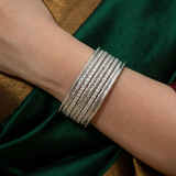 Silver Textured Stackable Bangles