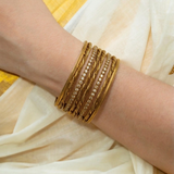 Antique Gold Textured Bangles