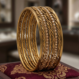 Antique Gold Textured Bangles