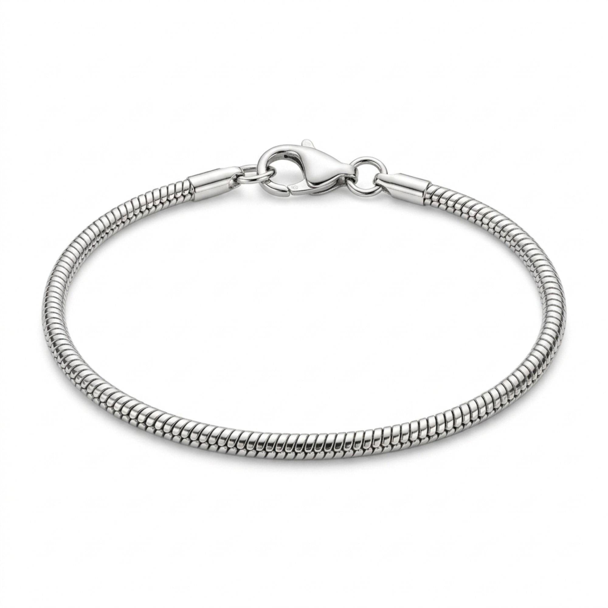 Minimalist Silver Snake Link Bracelet