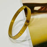 Gold Engraved Bangle Bracelet