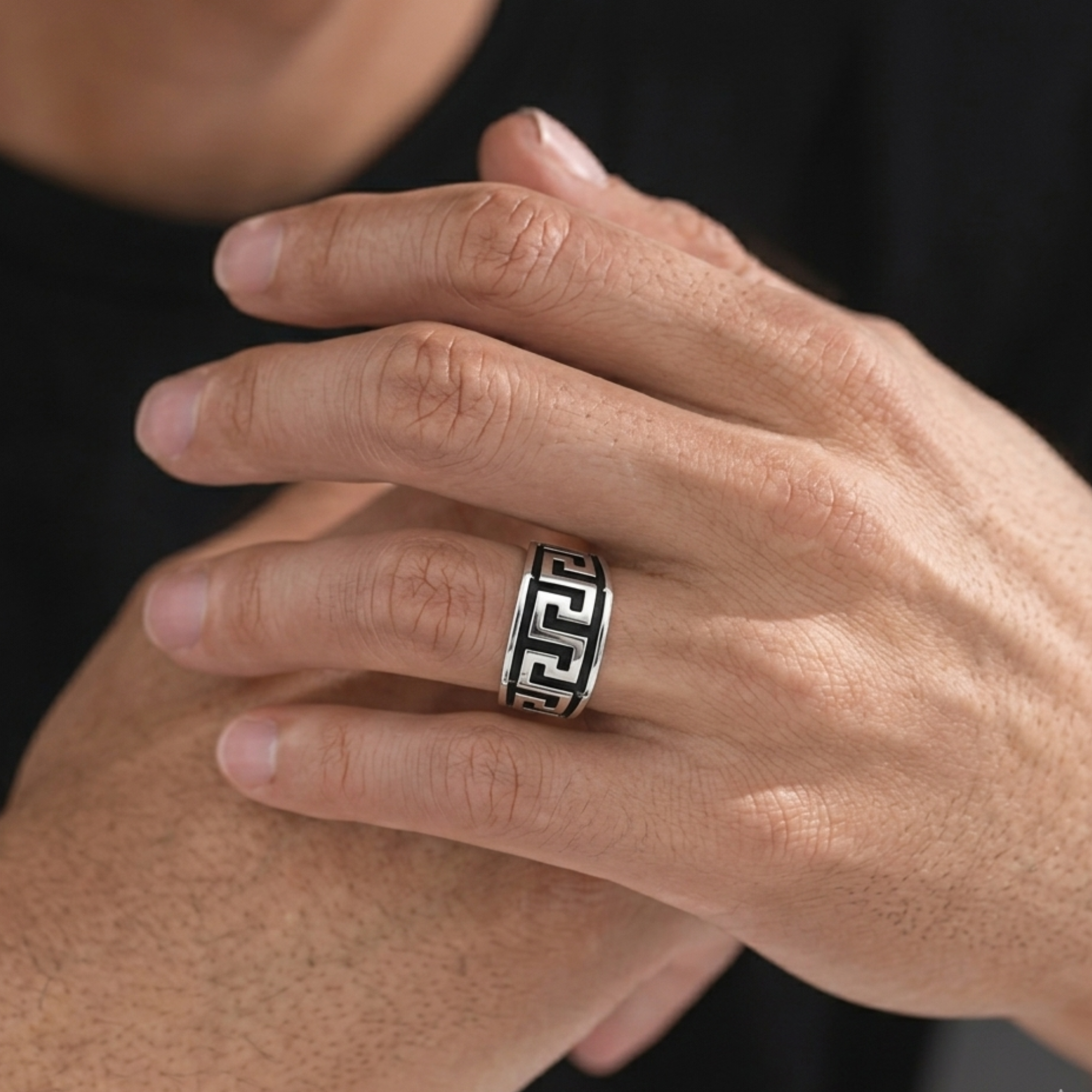 Ancient Silver Meander Ring