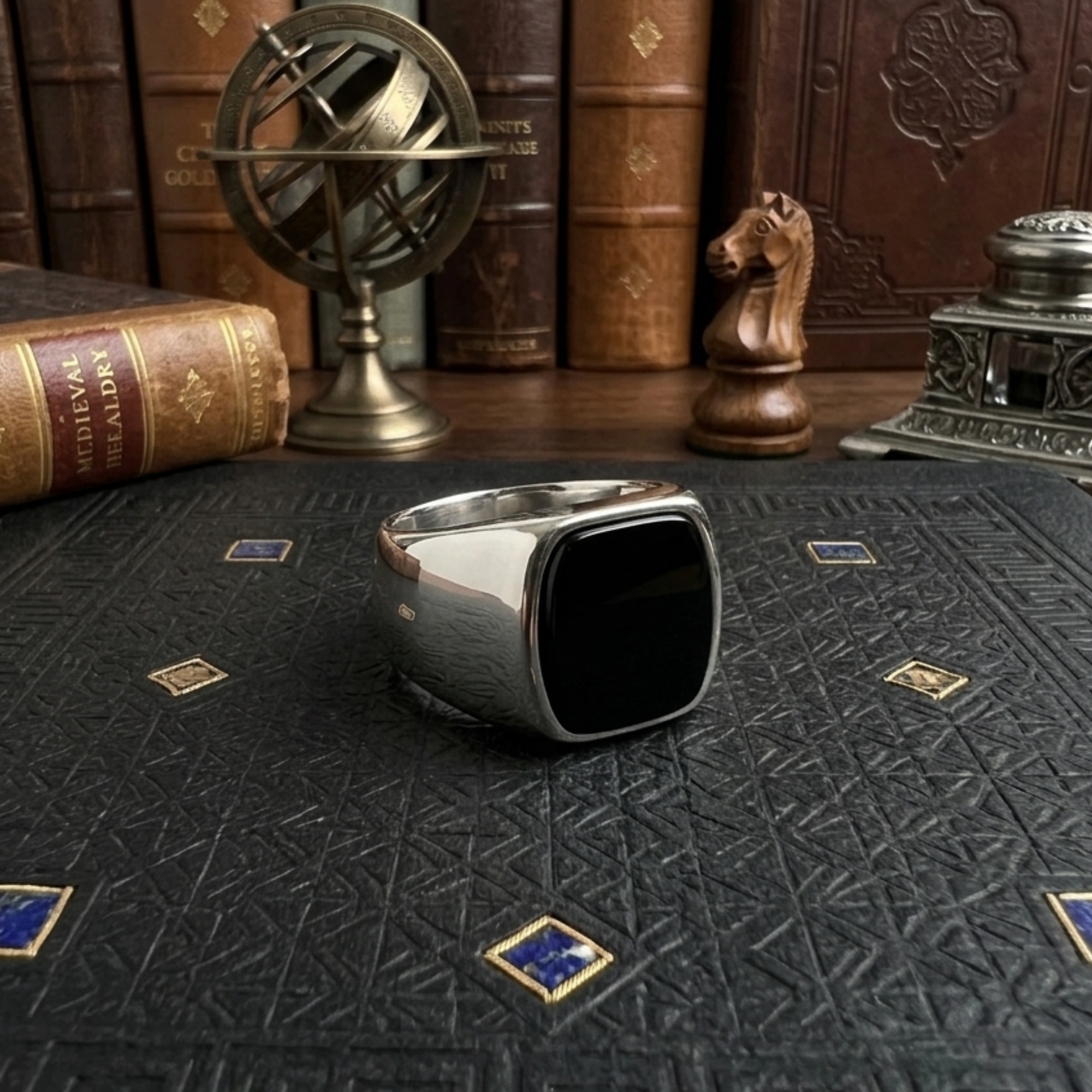 silver Onex signet ring
