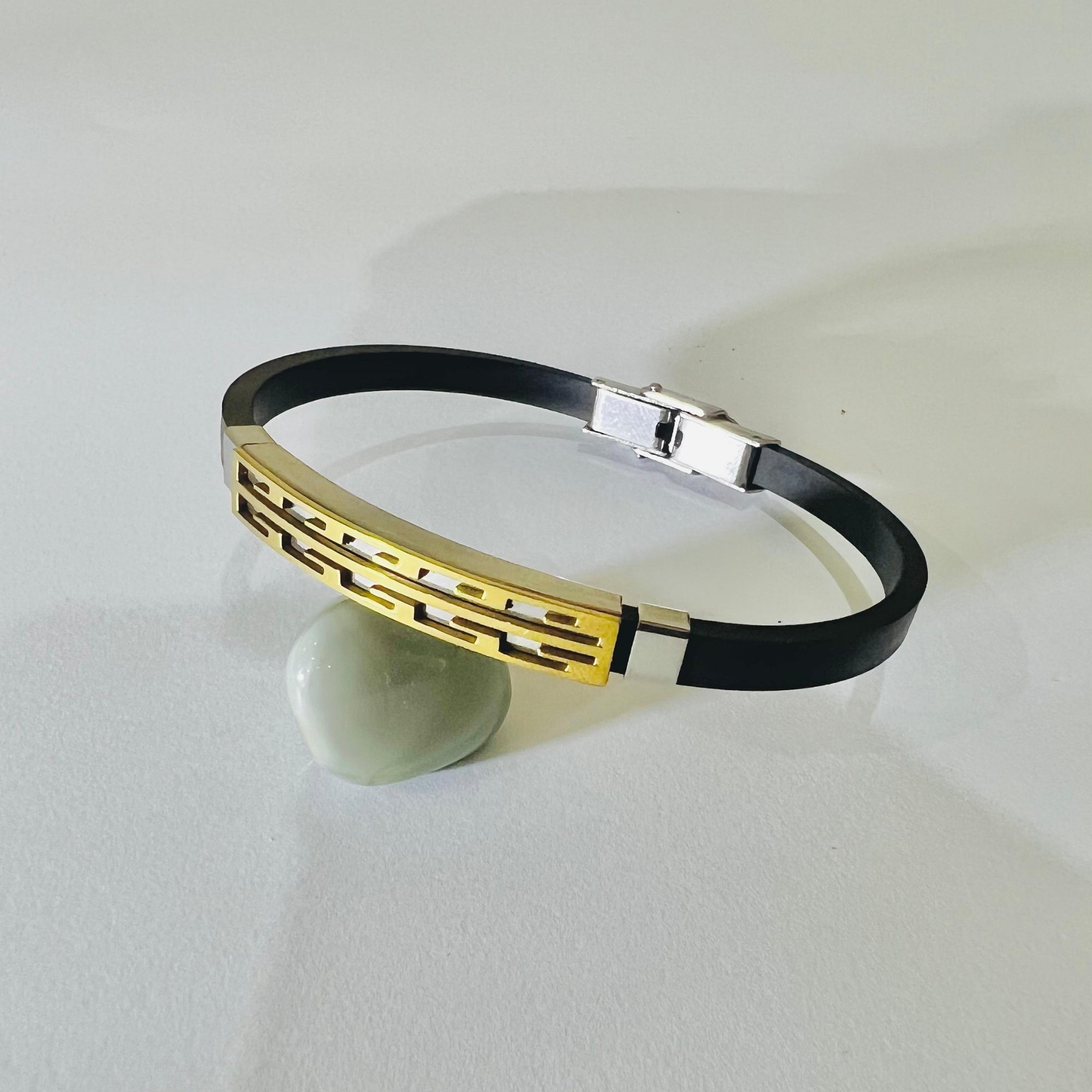 Gold Greek Key Silicone Bracelet