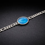 Blue Crystal Figaro Bracelet
