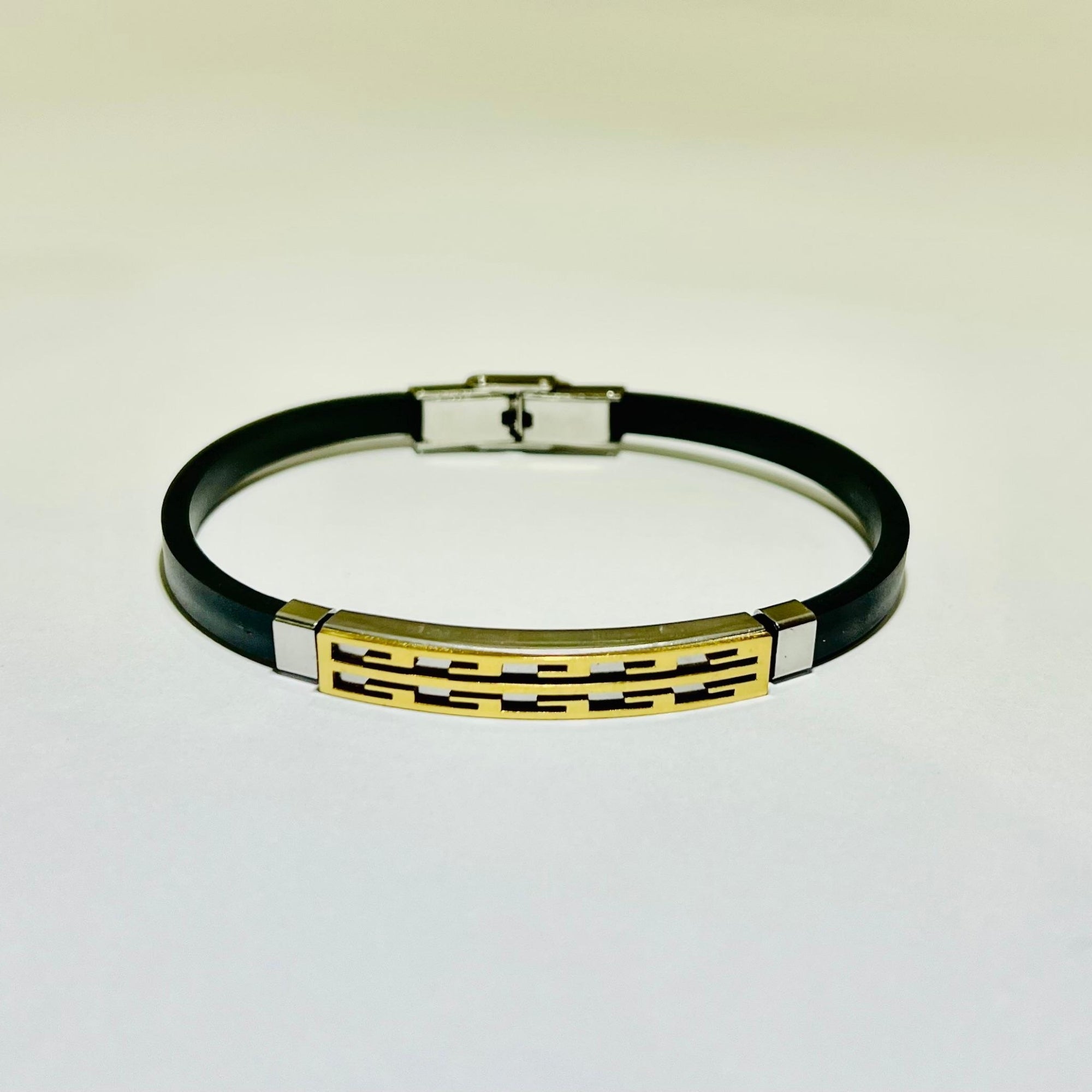 Gold Greek Key Silicone Bracelet
