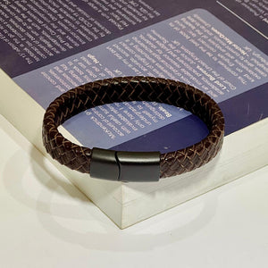Premium Leather Braided Bracelet - Brown
