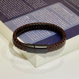 Premium Leather Braided Bracelet - Brown