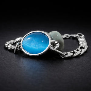 Blue Crystal Figaro Bracelet