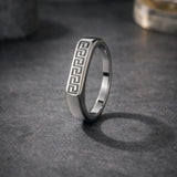 Silver Greek Key Band Ring