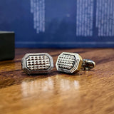 Silver Octagonal Textured Cufflinks
