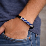 Blue Stripe Greek Key Bracelet