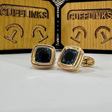 Gold & Blue Cushion Cufflinks