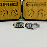 Silver Textured Barrel Cufflinks