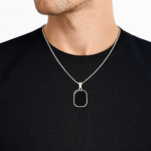 Minimal Black Octagon Pendant