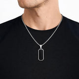 Long Black Octagon Pendant