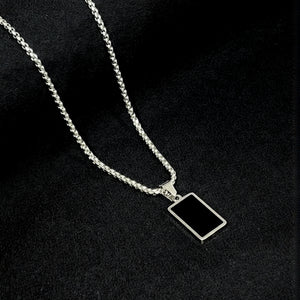 Minimal Black Rectangle Pendant