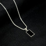 Minimal Black Rectangle Pendant