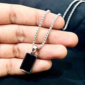 Minimal Black Rectangle Pendant