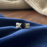 Black Onyx Criss-Cross Ring