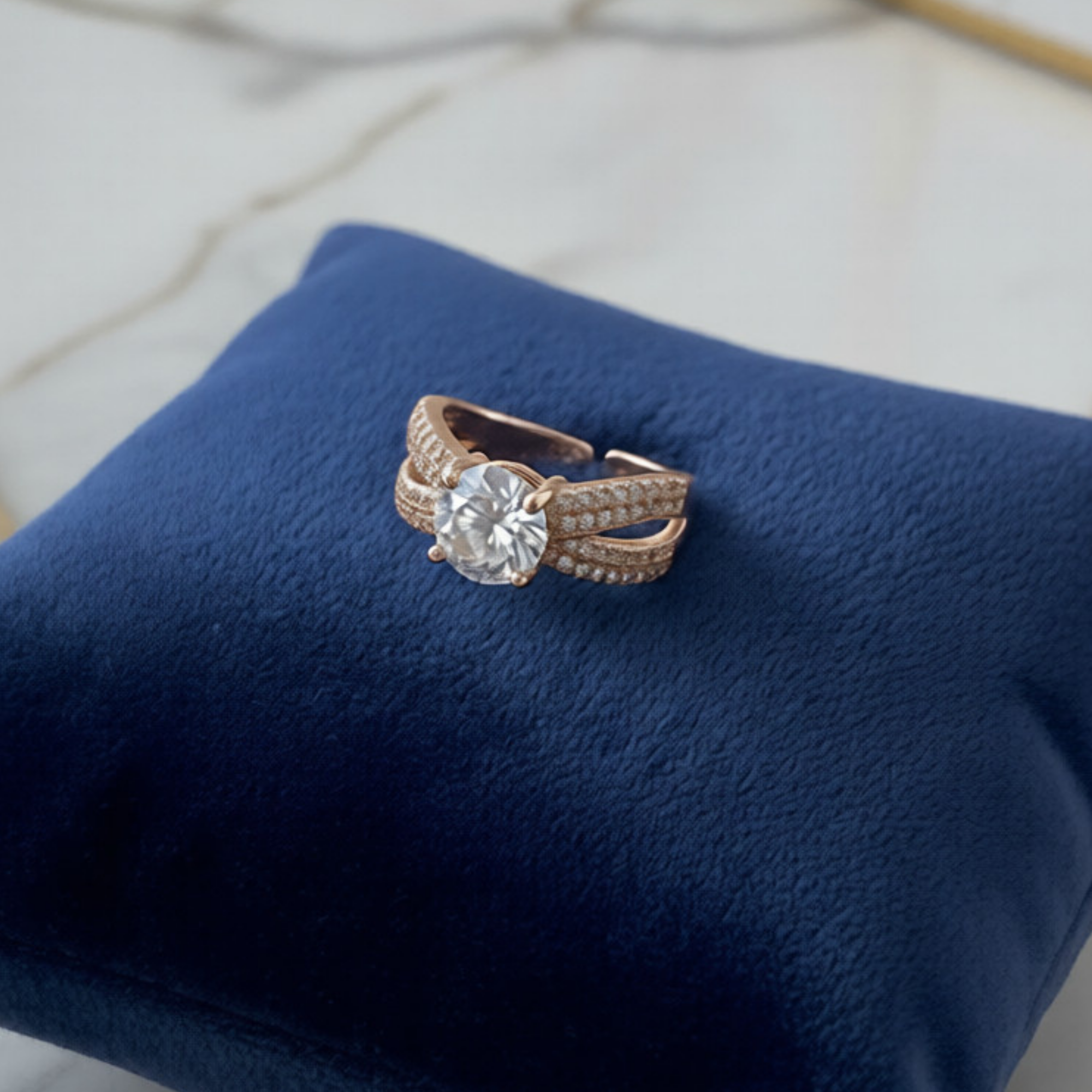 Rose Gold Criss-Cross Ring