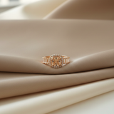 Rose Gold Cushion Halo Ring