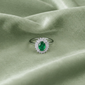 Emerald Green Sunburst Ring