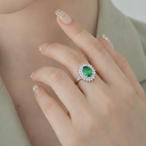 Emerald Green Sunburst Ring
